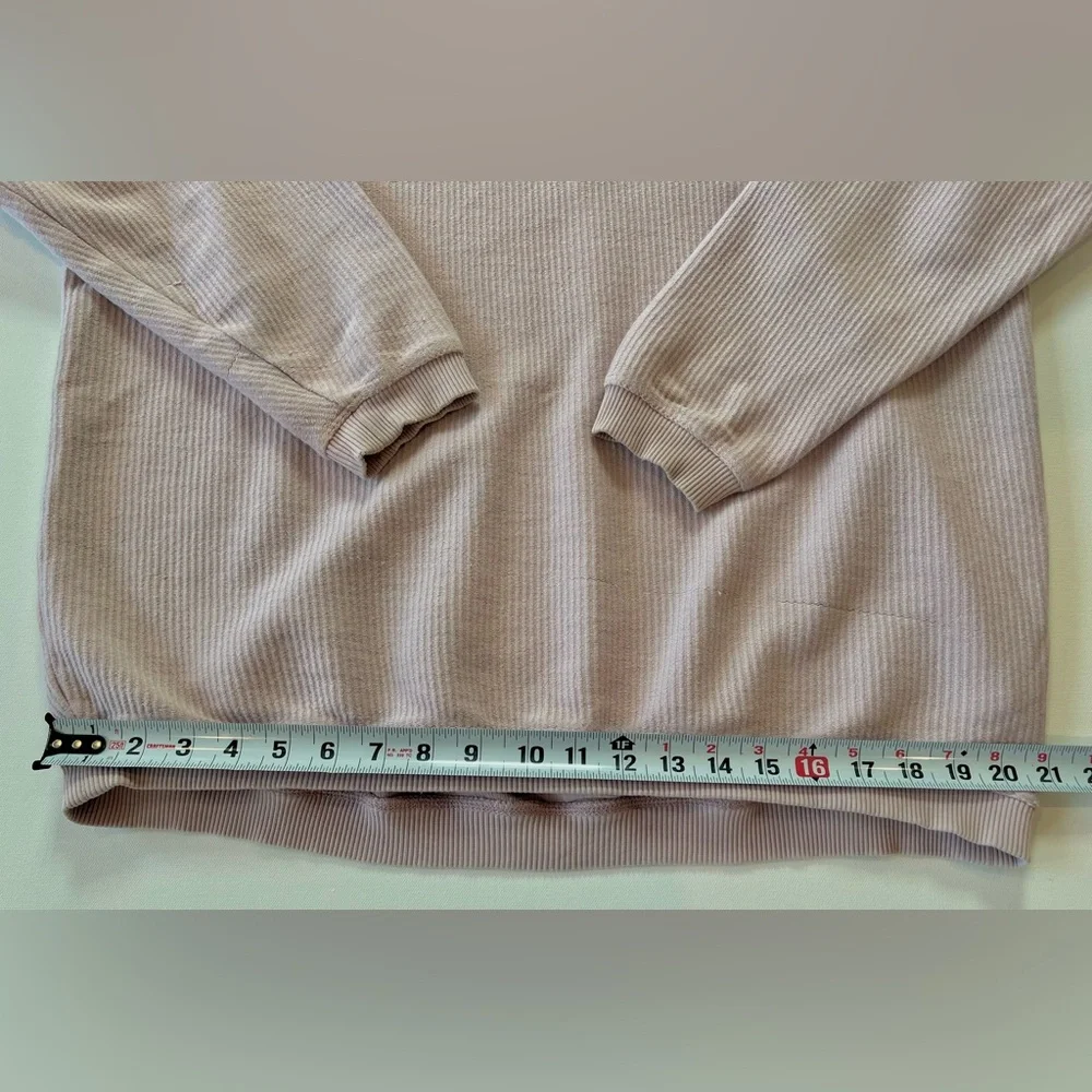 aerie Beyond Oversized Light Pink Quarter Zip Size Small 100% Cotton - Picture 5 of 16